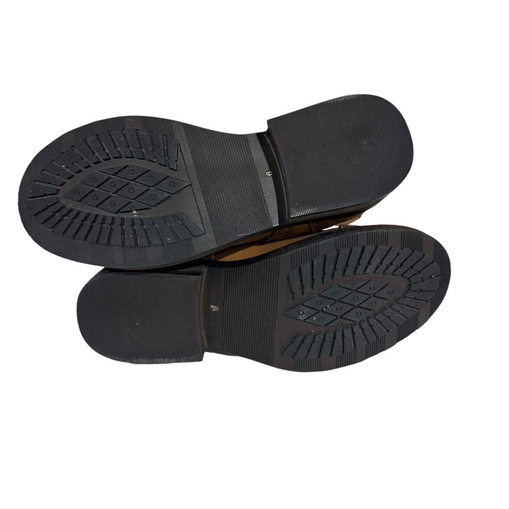 Steve Madden Cognac Tan Saffrin Quilted Leather Combat Boots - Picture 6 of 6